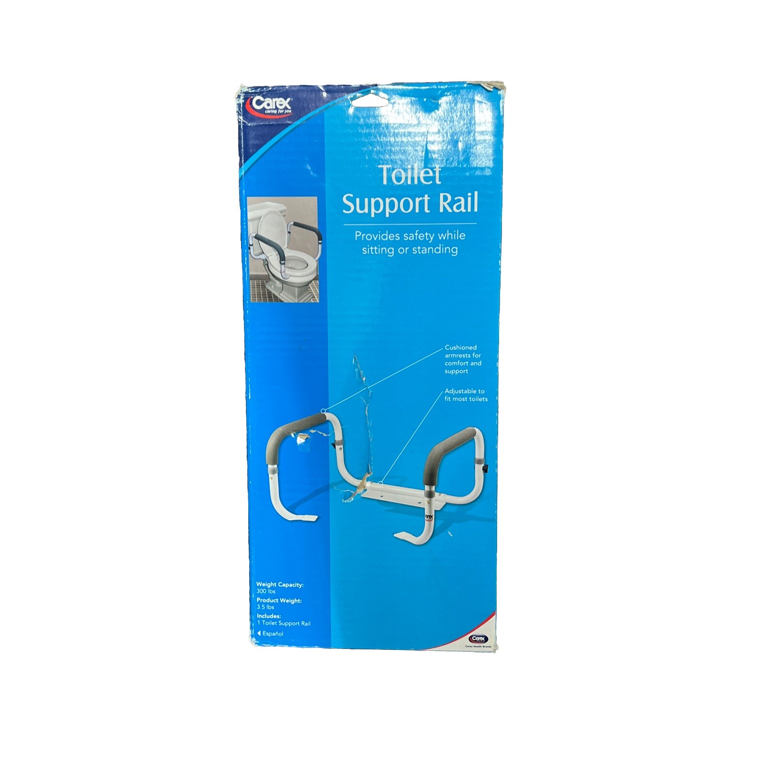 Carex Health Brands Toilet  Support Rail B36800  