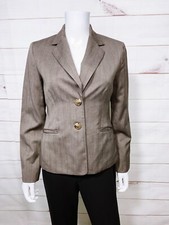 Jones New York Suit Separates Womens Blazer Size 4 Brown Shoulder Pads Lined