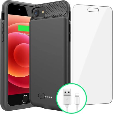 6000Mah Battery Case For Iphone 8 7 6S 6 Se 2020 2022 3Rd Gen Durable Protection