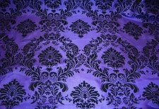 PURPLE taffeta flocking damask FABRIC BY THE YARD drapery home decor clothing