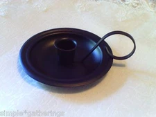 NEW Primitive BLACK Metal Taper Candle Holder Handle 5.5" Country Western Rustic