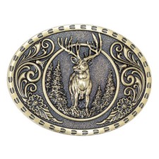 Animal Deer Belt Buckle Western Cowboy Native American Motorcyclist DER-07-G 