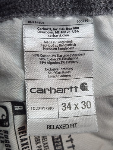 Carhartt Rugged Flex Canvas Hose Herren grau Relaxed Fit 102291-039 FLECK 33x28* - Bild 13 von 13
