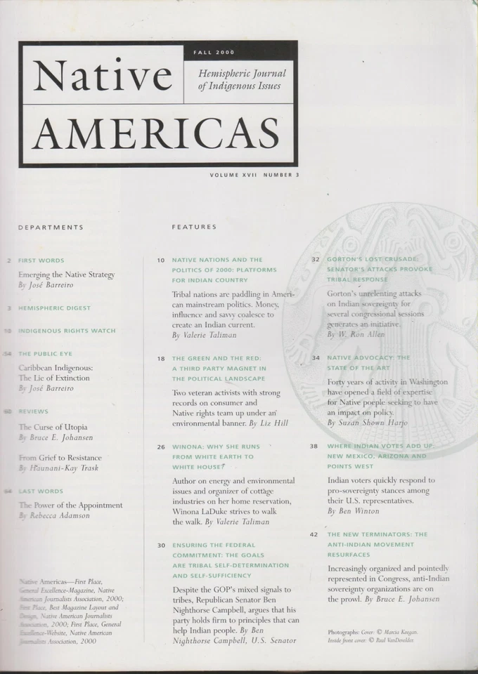 Native Americas Fall 2000 Native Nations and The Politics of 2000 (Hemispheric   Foto 2 de 2