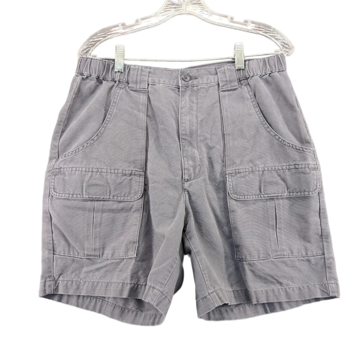Savane Cargo Shorts Mens Size 34W Gray Flap Pockets Belt Loops eBay