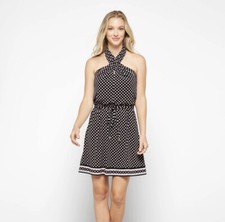 Michael Kors Twisted Halter Neck Polka Dot Dress Women’s Size Large NWT