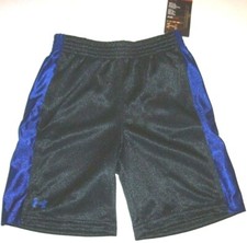 NEW Under Armour sz 2T elastic waist shorts baby boy black with blue trim