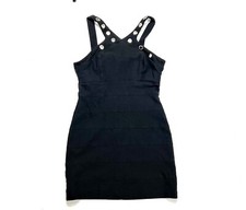 Y2K 90S Little Black Grommet Dress Gothic Size 11