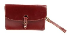MEYER'S USA Made Vintage Reddish-Brown Leather Wristlet Clutch Handbag Purse