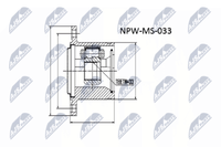 Nty NPW-MS-033 Gelenksatz Antriebswelle Vorderachse Rechts, Vorderachse Links,