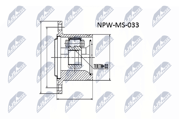 Nty NPW-MS-033 Gelenksatz Antriebswelle Vorderachse Rechts, Vorderachse Links,-image