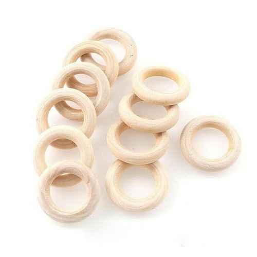 5-50Pcs Macrame Beads DIY Crafe Natural Wooden Necklace Jewellery Round Rings - Picture 18 of 20