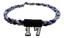 PICK YOUR NUMBER KIDS Royal Blue Gray White Tornado Necklace Baseball Softball