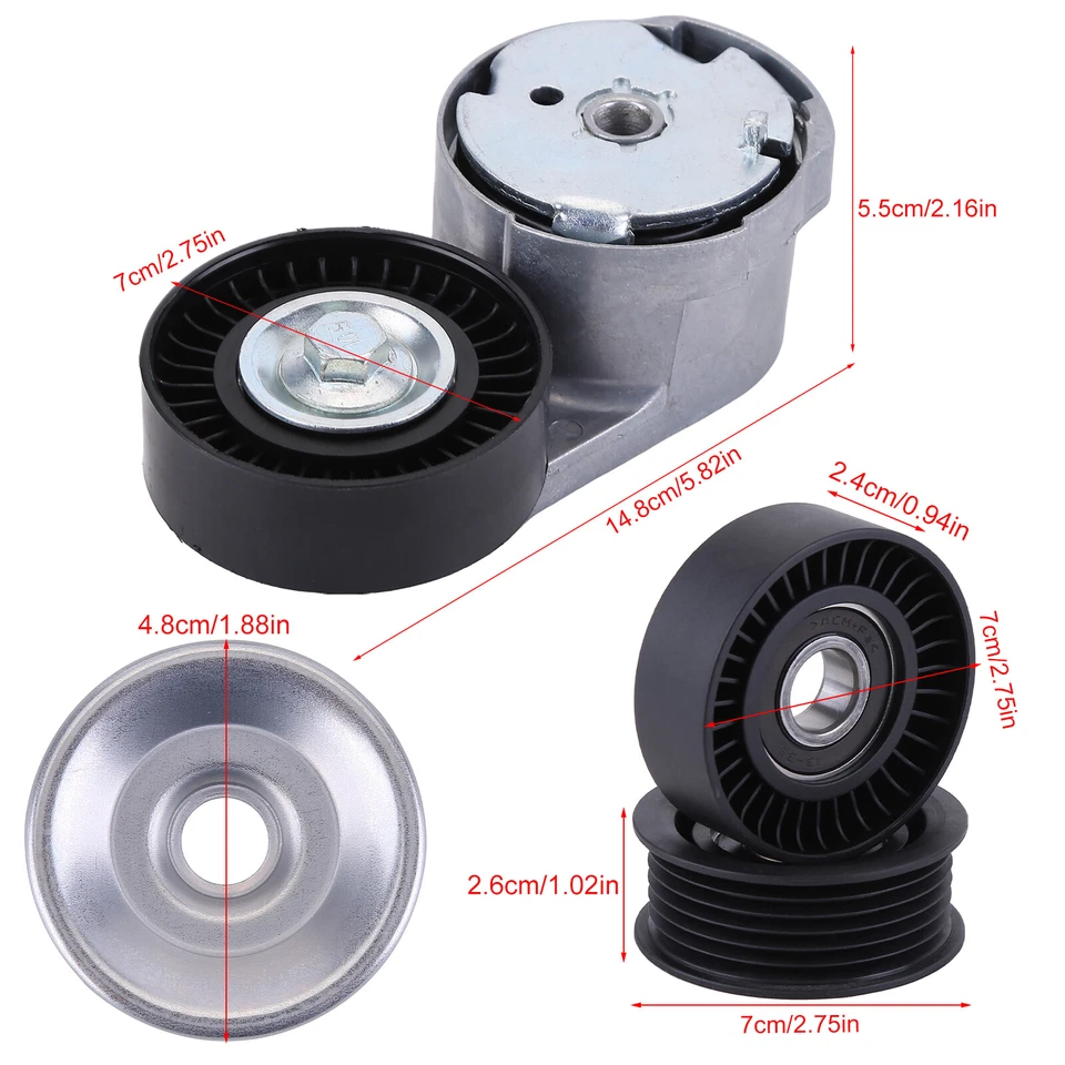 Serpentine Belt Drive Tensioner & Idle Pulley For 11-20 Chrysler Dodge Ram 3.6L - Image 2 of 4