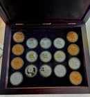 Amazing 17 Coin Set W/ 11 .999 Fine Silver Coins, 24 KT Gold, Diamond & Pure...