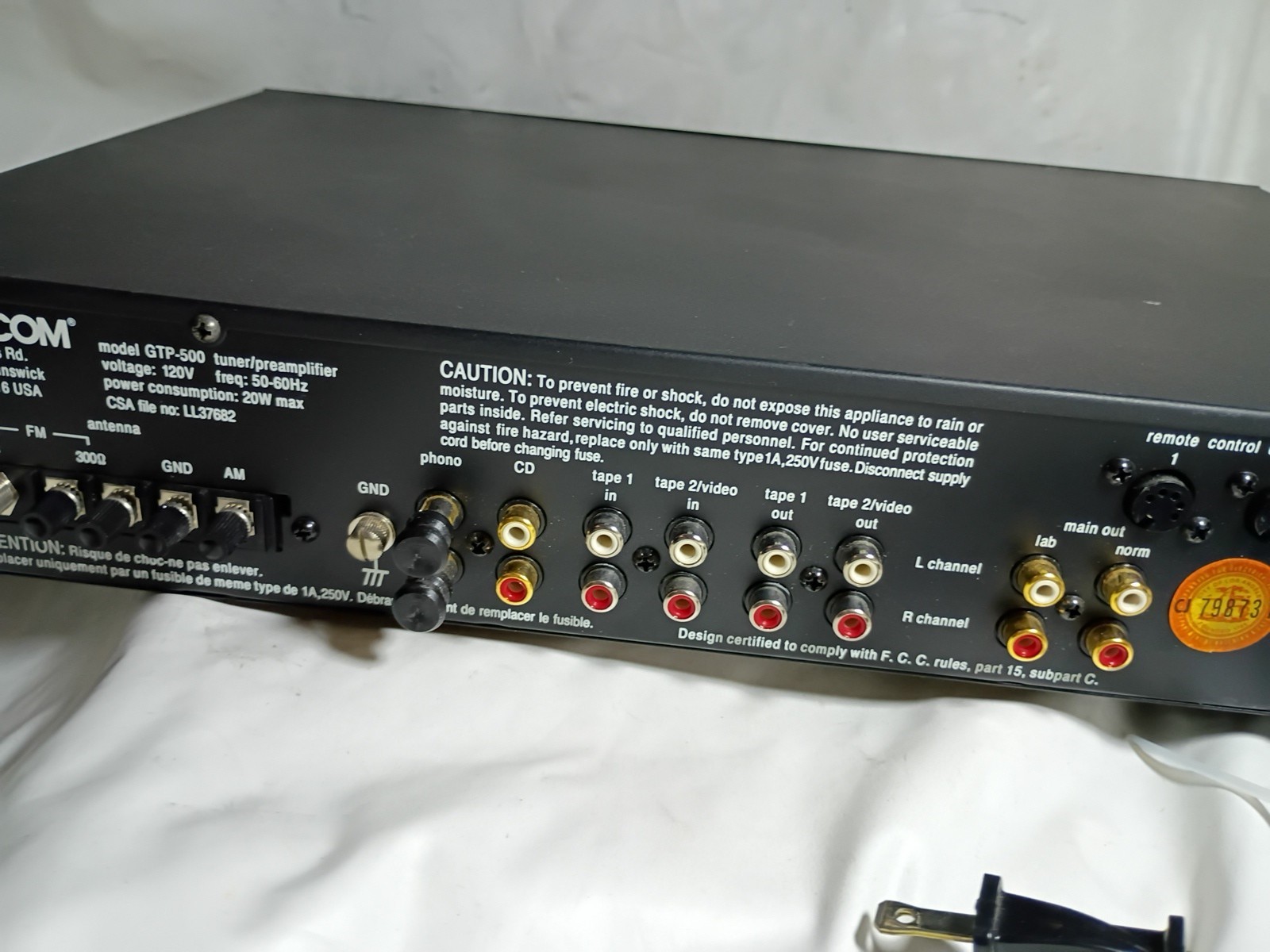 Adcom GTP-500 Stereo Tuner Preamplifier – Tested Working