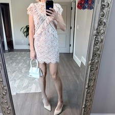 SAYLOR Light Pink Coquette Lace Floral Mini Dress Size S