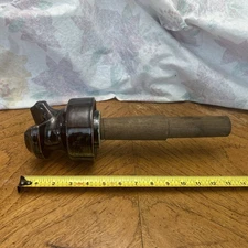 Vintage Ceramic Porcelain Glazed Electric InsulatorBrown on wood dowel