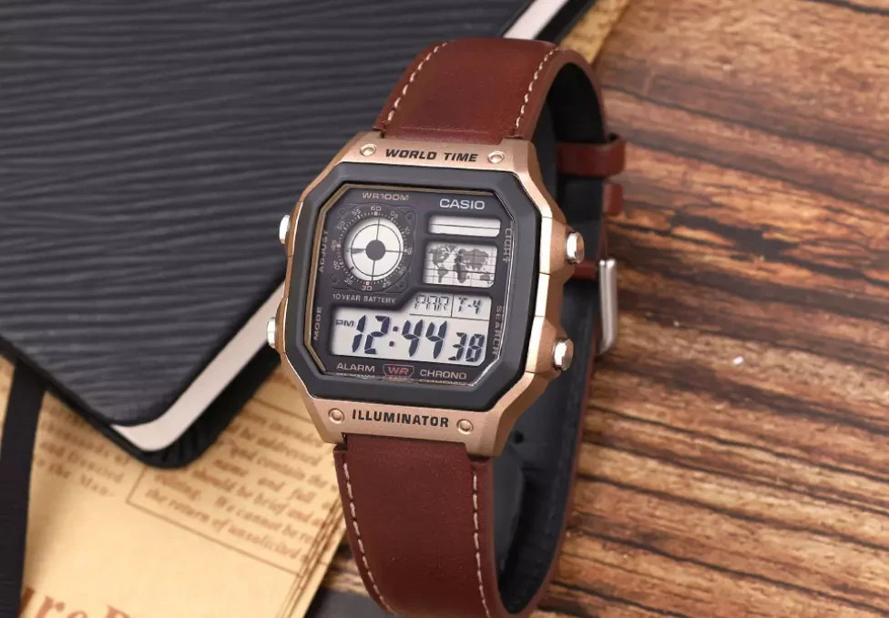 【CASIO】 カシオ AE-1200WHL-5A 　新品未使用 Casio AE-1200WHL-5A Digital Leather Strap Men's Watch / FAST
