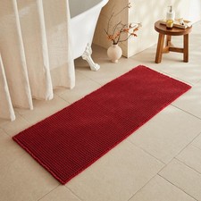 TYUU Waffle Runner Rug Bathroom, Long Boho 2' X 5' Runner , Burgundy