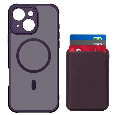 Magnetic Wallet for iPhone 16 max case Purple, for MagSafe Card Holders and F...