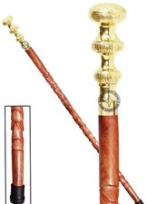 Brass Designer Walking Stick Men  Women Canes and Wooden 37 inch Handle  DFEW