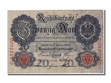 [#103258] Banknote, Germany, 20 Mark, 1908, 1908-02-07, AU