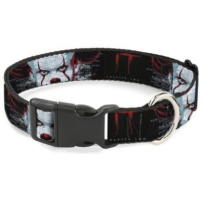 Plastic Clip Collar IT CHAPTER TWO Pennywise Face CLOSE-UP Black/Red (US IMPORT)
