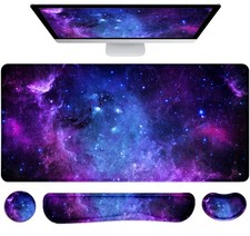 4in1 Large Mouse Pad Keyboard Wrist Rest Support Set Desk Mat For Office