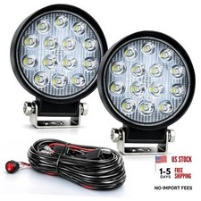 Round LED Off Road Lights Kit, 2PCS Round LED Light 2PCS with Wiring Harness
