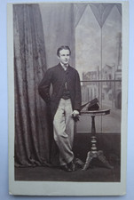 Cheltenham CDV Young Man Mortar Board Hat Painted Backdrop by Alder