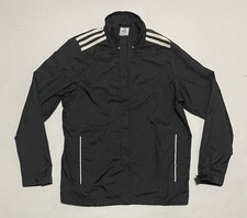 Adidas Women  s Large Windbreaker Shell Jacket Black Mesh Lined Vented Full Zip