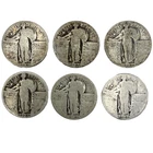 Lot of 6 Standing Liberty Quarters lot / 90% Silver/ $1.50 Face Value