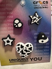 Crocs Jibbitz Charms Uniquely You Black / White Cow Print Set
