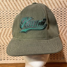 Kauai Hawaiin Headwear Cap UNISEX adult Adjustable Vtg Khaki Green