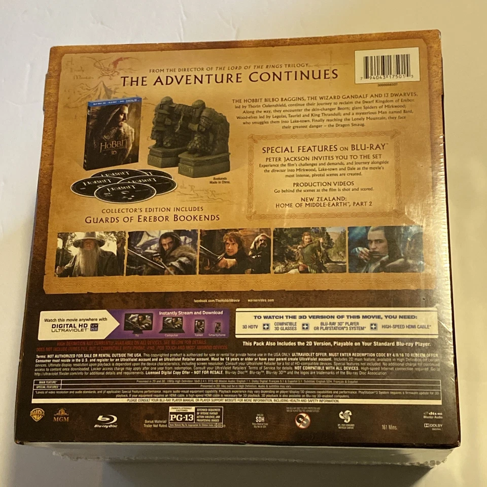 The Hobbit: The Desolation of Smaug (Blu-ray Disc, 2014, Includes Digital... - Image 3 of 4