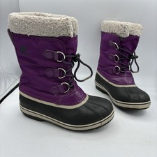 Sorel Boots Youth Girls Size 3 Yoot Pac Insulated Winter Snow Purple Kid Child