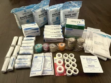 First Aid Medical Emergency Supplies, 49 pieces, NEW Bandages Gauze Wraps Tapes
