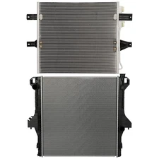 Aluminum Radiator & AC Condenser Cooling Kit For 2003-2007 Dodge Ram 3500 5.9L