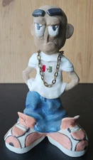 MEXICO HOMEBOY, CLAY FIGURINE. 6 1/2 IN. HANDMADE HOMIE STYLE FIGURE.