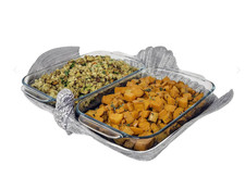 Arthur Court 2Qt Double Base Turkey Casserole Holder