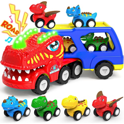 5 PCS Toddler Truck Toys Dinosaur Car Toys Monster Truck Toys Gifts for 2-6 Kids