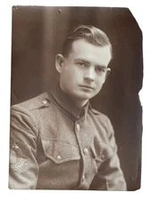 WW1 U.S. Army Soldier Uniform Insignia Portrait Photo By Baird Studio Astoria NY