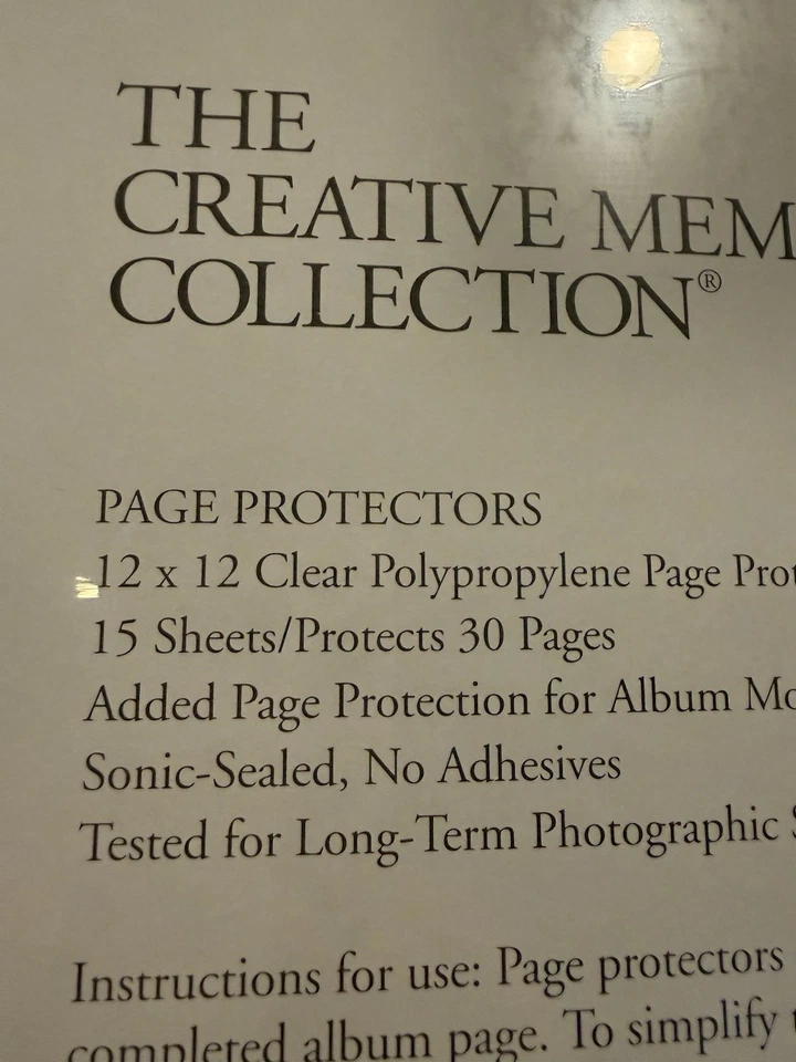 New Creative Memories 12x12 Page Protectors, 15 Sheets Old Style - Image 4 of 4