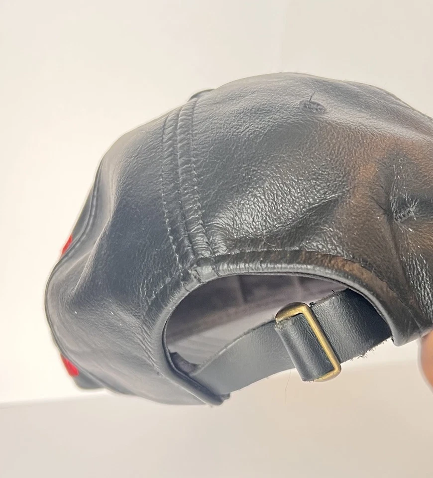 Sombrero de cuero genuino vintage Dale Earnhardt Nascar 7 veces campeón de la copa Winston Foto 4 de 4