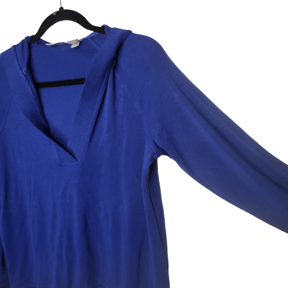 Chico's Zenergy негабаритный v-образным вырезом пуловер с капюшоном свитер синий женщин Sz S - Изображение 3 из 4