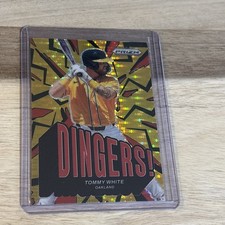 2025 Panini Prizm - Dingers! Tommy White, Tommy White #19 Orange Pulsar Prizm...