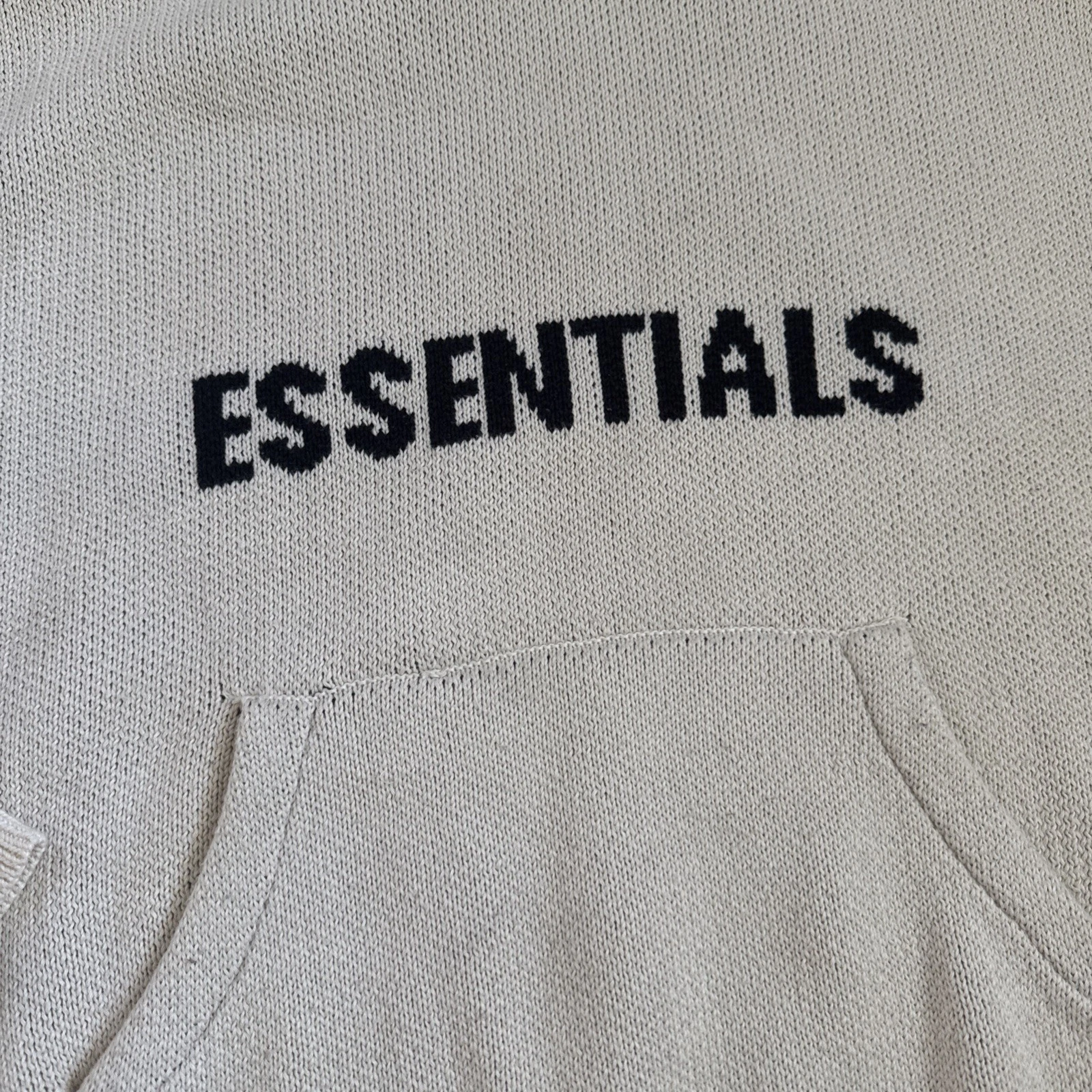 Felpa con cappuccio pullover Fear of God Essentials in maglia panna taglia XS C8