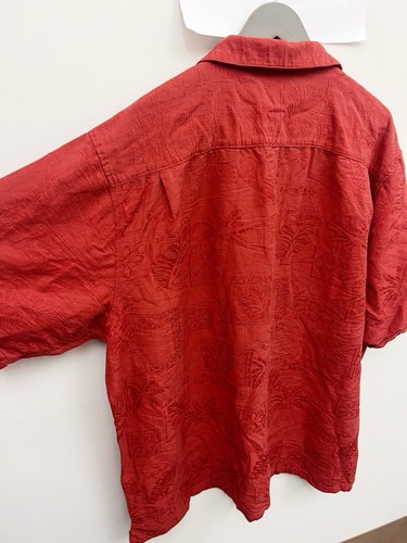Batik Bay Hawaiian Shirt Button Up Short Sleeve 100% Silk Men's Size 3XLT Red - Picture 7 of 16