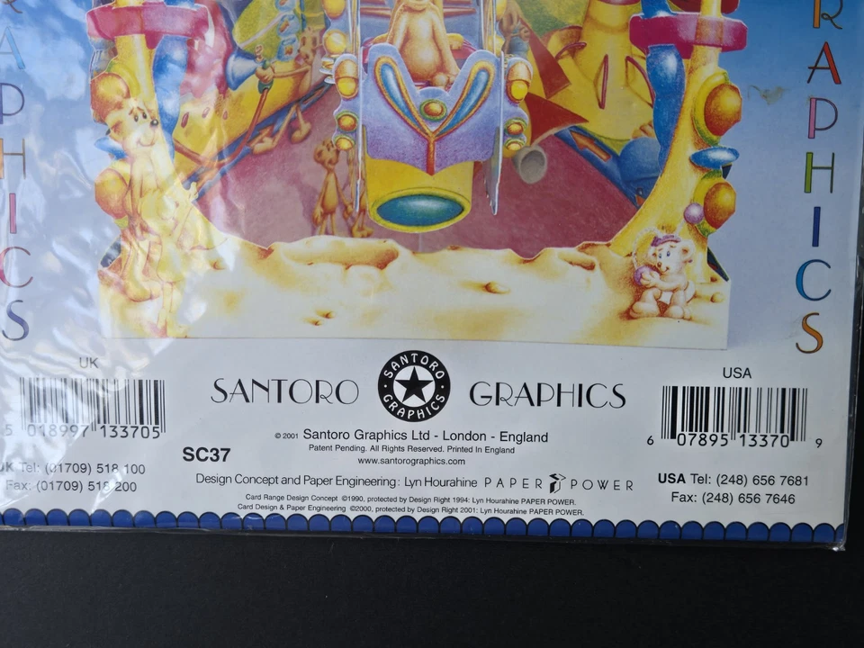 NEW Vintage Swing Cards by Santoro Graphics 2001 Carnival Teddy Pop-Up Card - Image 3 of 4